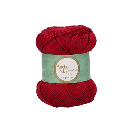 Novelo de Linha Creativa Fino nº 4, cor 192 vermelho Novelo de Linha Creativa Fino nº 4, cor 192 vermelho